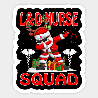 Christmas L And D Nurse Squad Reindeer Pajama Dabing Santa Sticker